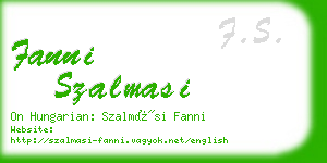 fanni szalmasi business card